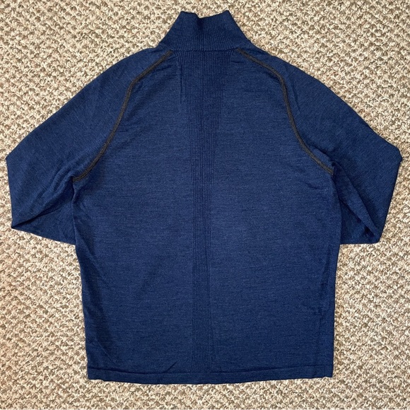 Smartwool Classic Thermal Merino Base Layer 1/4 Zip - Blue Heather - Picture 4 of 16